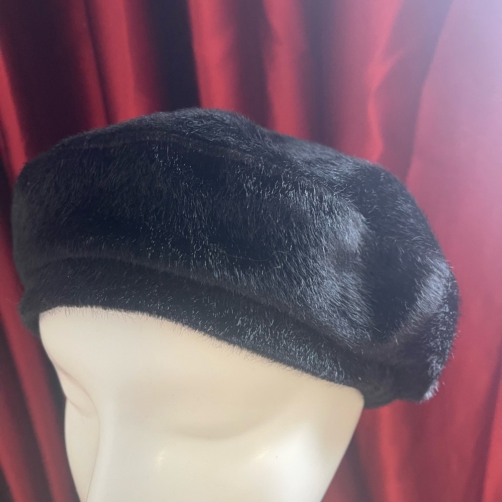 BCBGMaxAzria Luxe Black Beret
